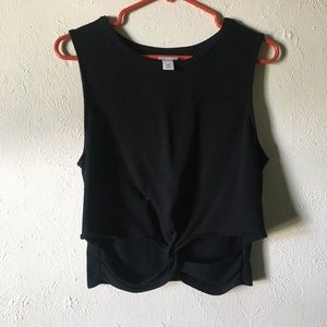 Mossimo Supply Co. black knit knot front crop top